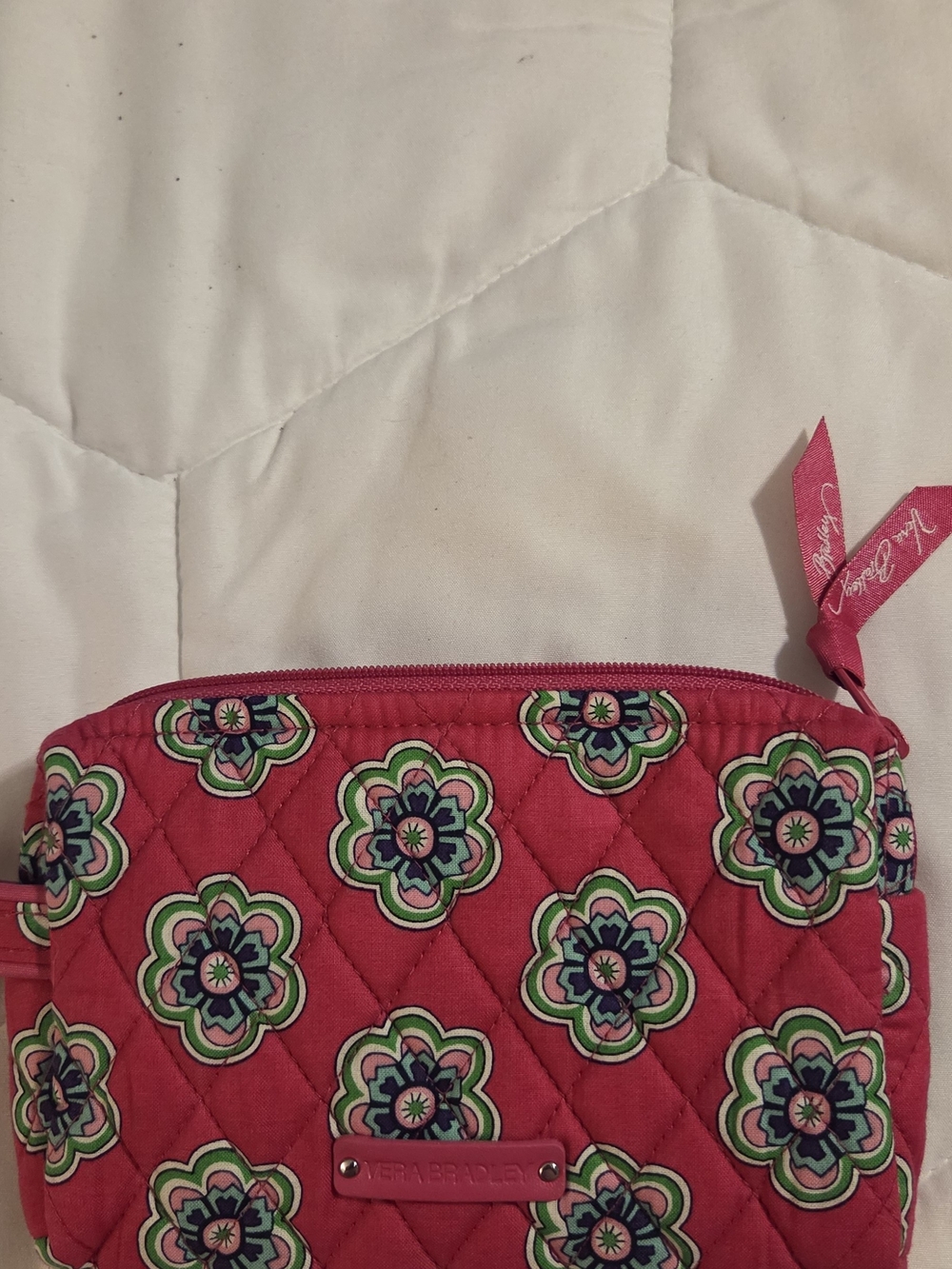 Vera Bradley Pink Quilted Floral Cosmetic Pouch